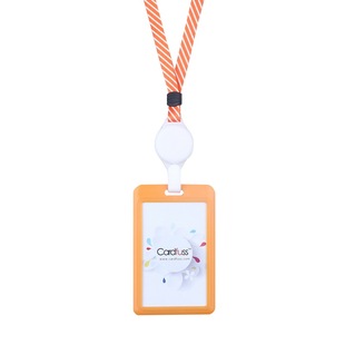 卡富仕极简双面透明卡套配可旋转挂夹两用伸缩挂绳定制员工胸牌工牌厂牌证件卡套挂牌吊绳胸卡套挂脖工作证牌
