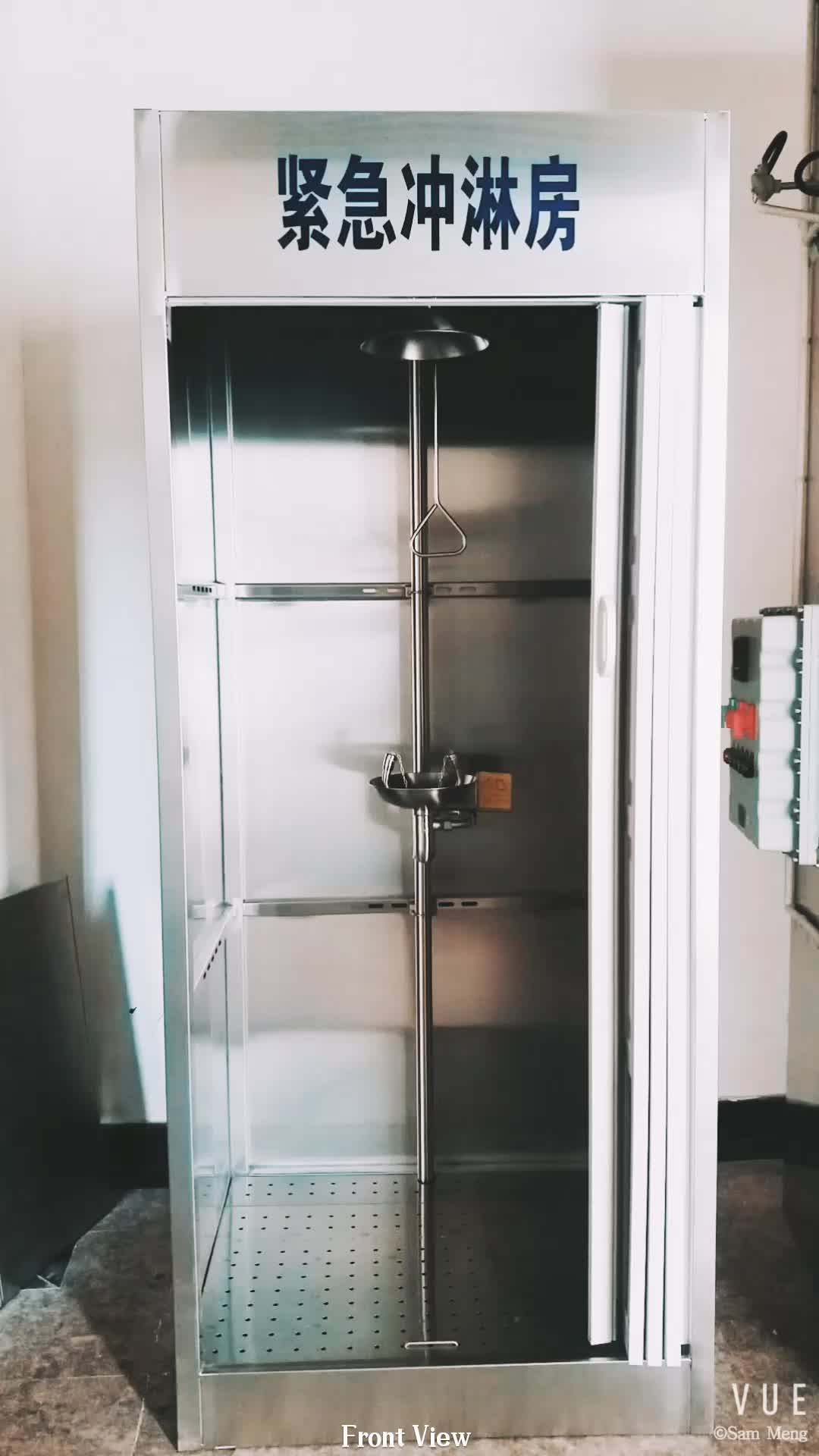 Enclosed Stainless Steel Compound Emergency Safety Shower Cabin And