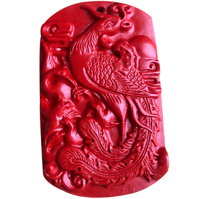 凤牌浴火凤凰吊坠项坠项链朱砂本命年挂饰品平安挂件吉祥礼物