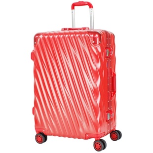 AMBASSADOR大使万向轮20寸铝框拉杆登机箱男女磨砂波浪条纹行李箱