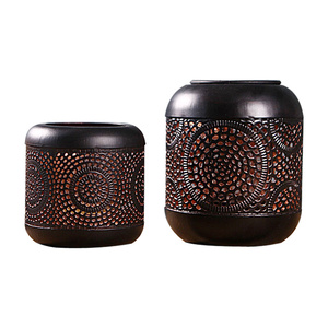 中式古典复古烛台仿古装饰创意国风古风中古铁艺蜡烛台座装饰摆件