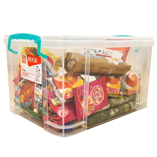 禧天龙X6640 6641大小号透明收纳箱玩具书本塑料加厚整理盒子手提