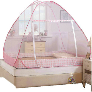 钢丝自动魔术蚊帐子帐幔回字底有底带防蚊布单双开门免安装蒙古包