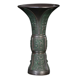 徽匠铜韵黄铜青铜器摆件仿古铜器商觚电视柜酒柜摆设工艺品鼎摆件