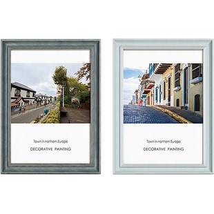 简约做旧复古欧式大相框装裱画框挂墙美式定制20寸50cm75厘米16寸