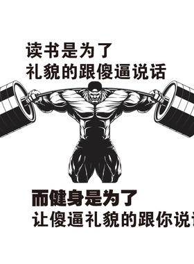 体育馆健美肌肉猛男哑铃玻璃贴纸