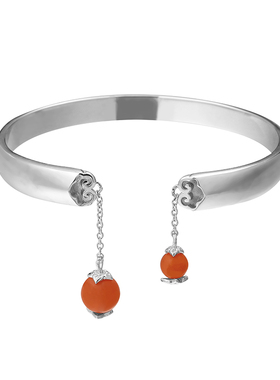 原创设计风柿柿如意纯银节日手镯