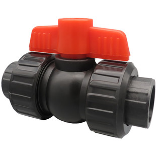PE双活接球阀20全塑25黑色32家用40自来水管50热熔阀门63活结开关