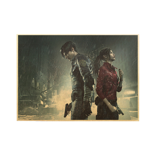 【悟空】生化危机安魂曲海报游戏周边牛皮纸壁画克里斯里昂伊森