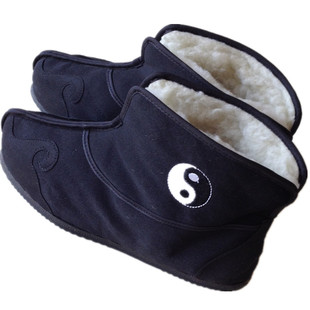 道士棉鞋男云勾太极棉靴女加绒保暖练功鞋防滑高帮太极十方棉鞋