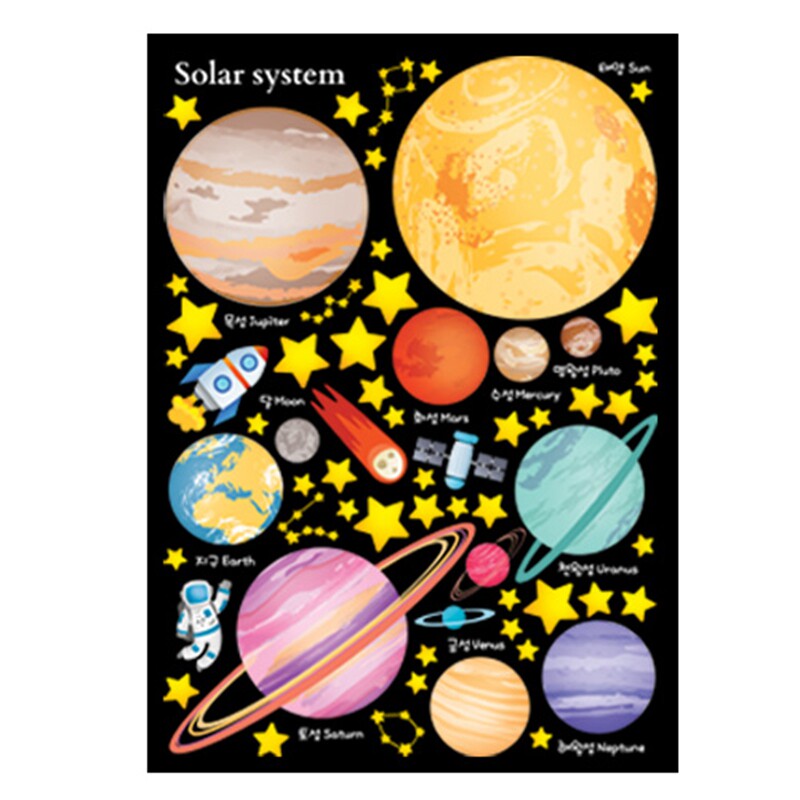 宇宙儿童房银河系星球夜光贴纸