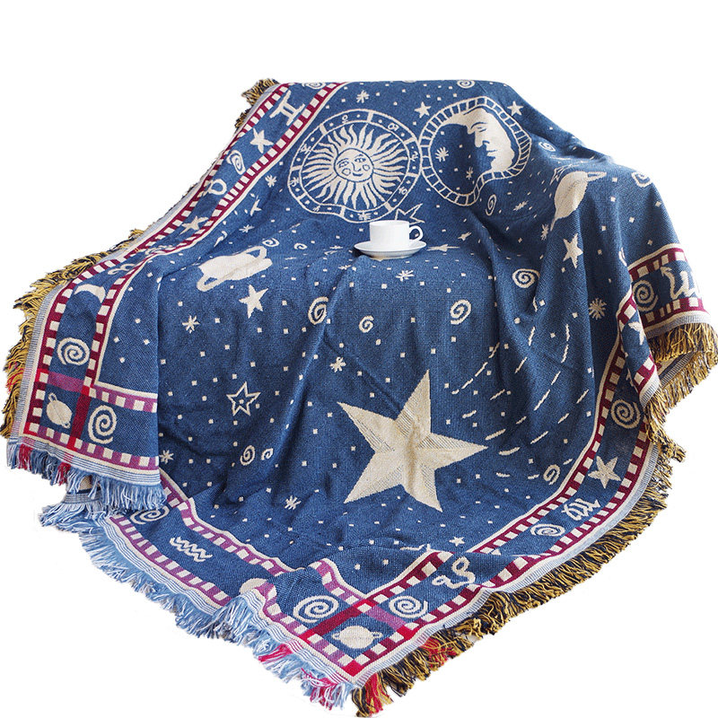 包邮美式单人双三人沙发毯沙发巾纯棉线毯子防尘罩套加厚防滑全盖