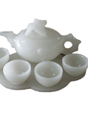 天然茶具套盒包邮白玉