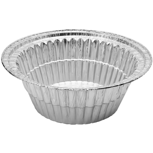 一次性打包盒锡纸盒圆形锡纸碗6寸7寸8寸9寸花甲粉铝箔餐盒锡箔盒