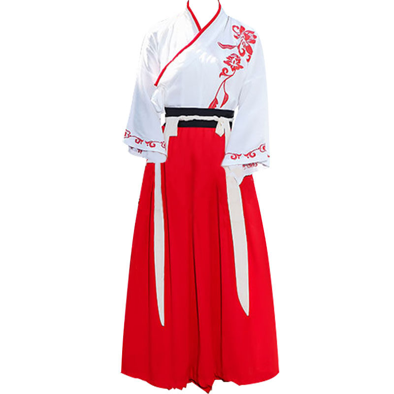川樱改良汉服女荷花中国风学生班服古装仙女飘逸清新淡雅古风日常