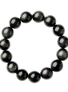 手链现货彩虹眼黑曜石搭手招财