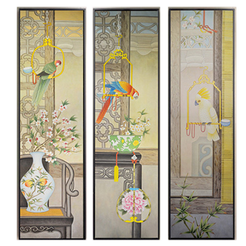 新中式风样板房大尺寸客厅装饰画
