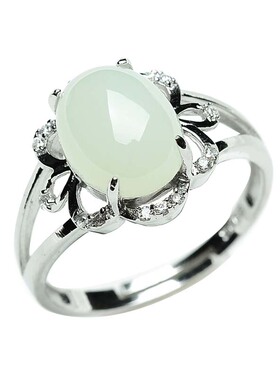 戒指日韩天然碧玉证书