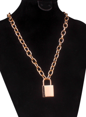 可锁吊坠礼物男女土酷嘻哈项链