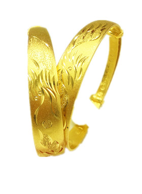 结婚仿黄金色龙凤手镯套装四件套沙金新娘配饰不掉色仿金龙凤镯