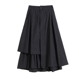 山本风半身裙超仙复古港味ins不规则裙摆小黑裙暗黑山本耀司风裙