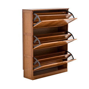 楠竹超薄翻斗鞋柜17cm简约现代门厅柜北欧家用简易经济型省空间