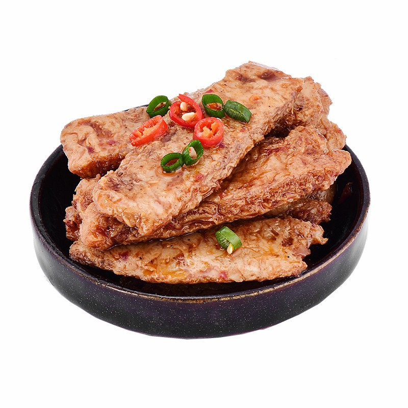 手撕素肉吃的香辣味蛋白素牛肉