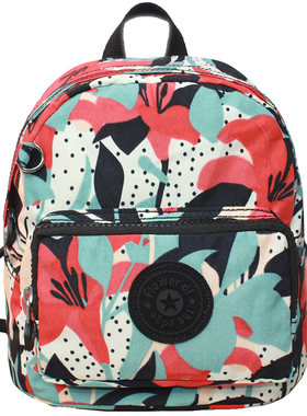 夏季新品休闲防水花布尼龙双肩包