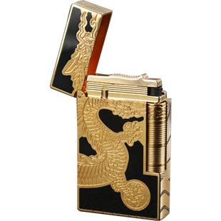 S.dubtnt法国都柏特充气高档朗声打火机纯黄铜精品龙24K镀金