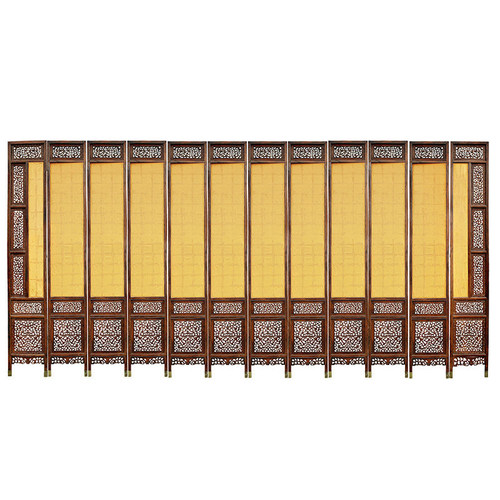 明代黄花梨福禄寿十二扇围屏风首都博物馆展品古董家具拍卖真品
