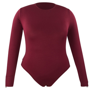 欧美大码连体衣打底衫纯色基础款Sexy large size jumpsuit 4-6XL