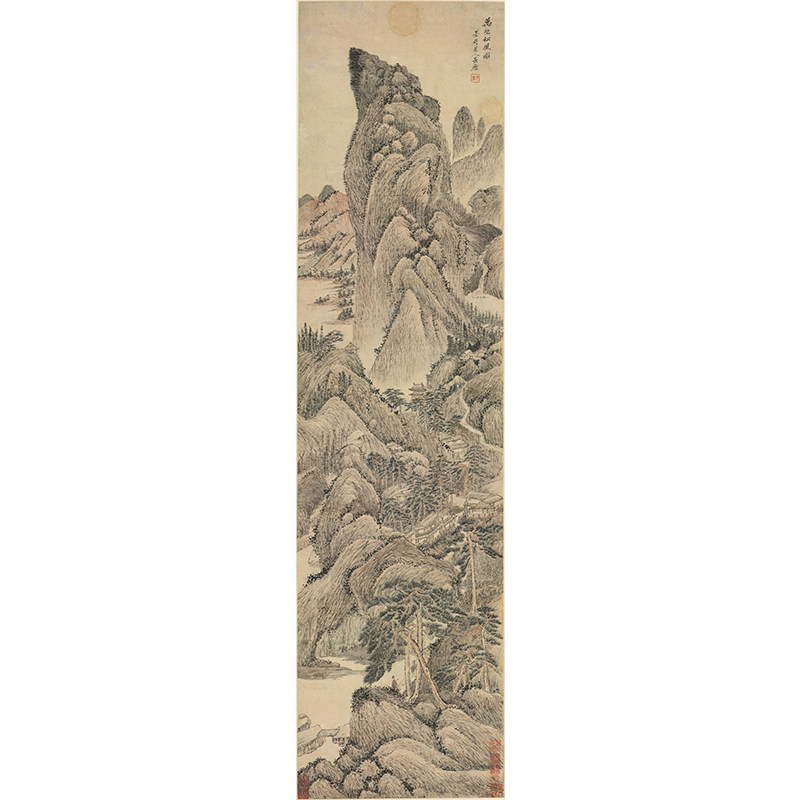 名画复制品吴历万壑松风图水墨画山水画国画艺术微喷临摹装饰画