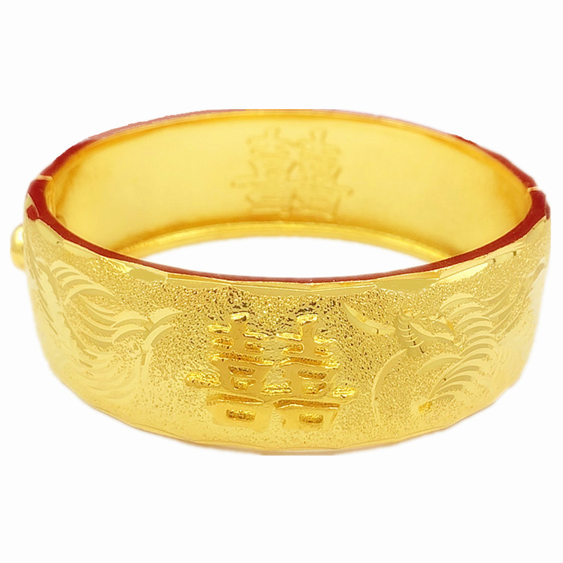 仿真越南沙金龙凤手镯结婚黄金