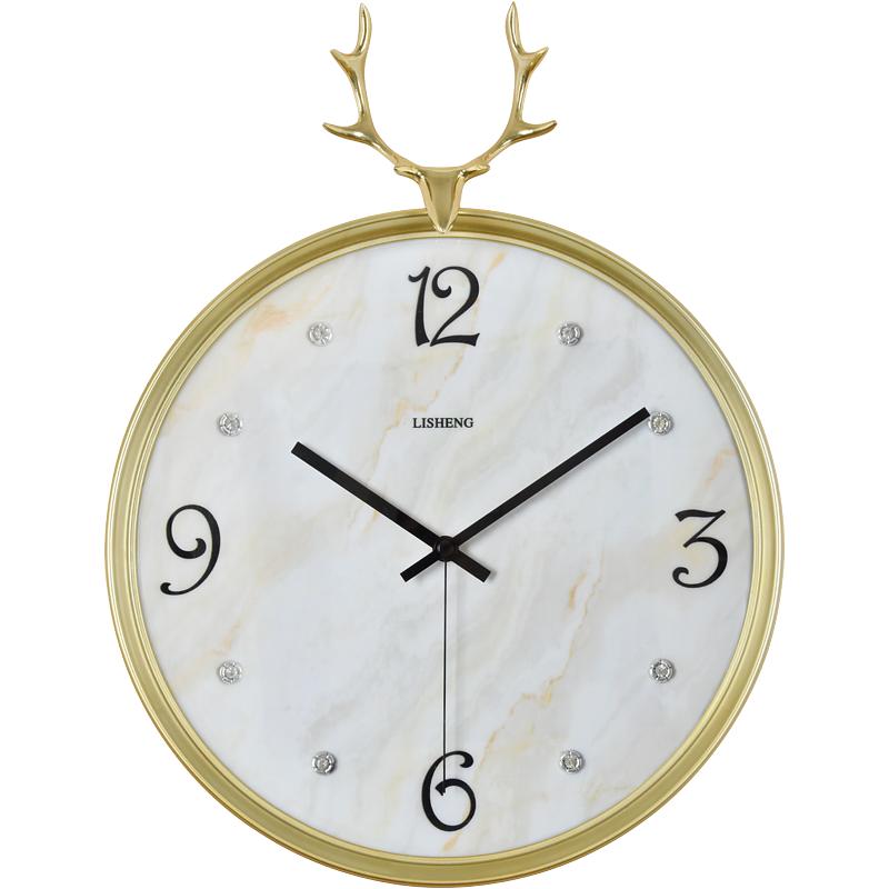 北欧鹿头钟表挂钟现代家用简约客厅创意时尚个性挂表大气装饰时钟
