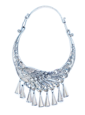 云南民族风挂饰孔雀舞蹈道具苗银