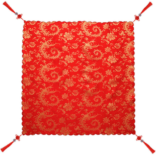 新娘红盖头婚礼出嫁结婚用品新娘配件绸缎布料镂空纱中式大红盖头