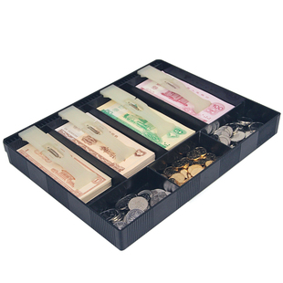 亚信收银盒子四格现金盒五格商用超市收银盒硬币盒抽屉式分钱格零钱简易收银盘现金收纳盒