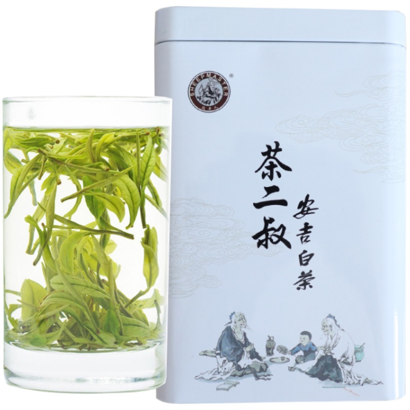现货茶二叔2025年共200g安吉特产白茶新茶茶叶散装绿茶特级旗舰店