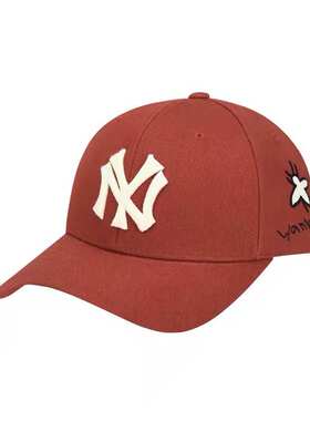 韩国正品mlb帽子新款玫瑰花刺绣