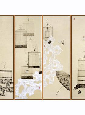 聿田一古典新中式风客厅装饰画