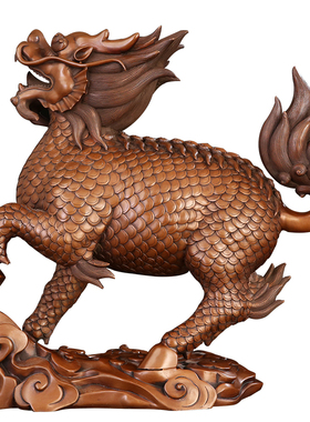 纯铜书房招财风水开业麒麟摆件