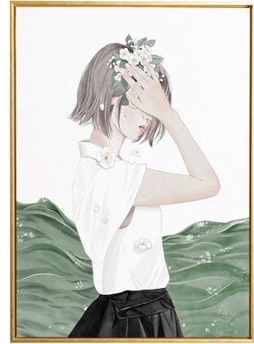 北欧少女心ins风花朵清新壁画