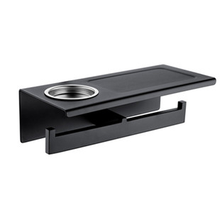 出口德国黑色纸巾架不锈钢手机置物架厕所卫生间平板双卷纸架