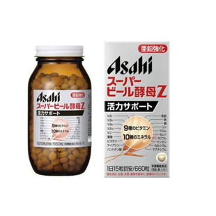 日本代购朝日啤酒酵母酵素Z片锌维生素B 660粒调理肌肤减体重防胖