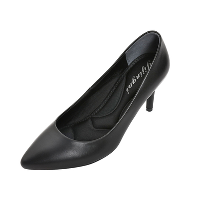 网红黑色正装舒适风中跟礼仪鞋