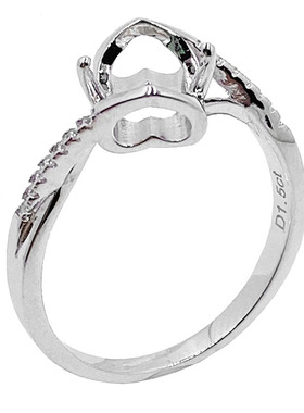 天使之吻莫桑钻戒托-2固定圈50分