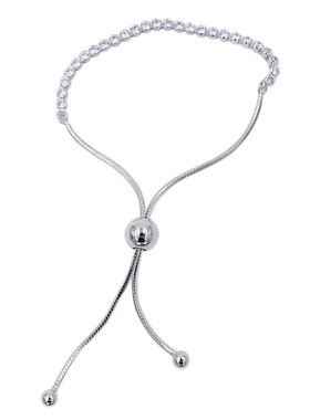 ins锆石可调节纯银手链