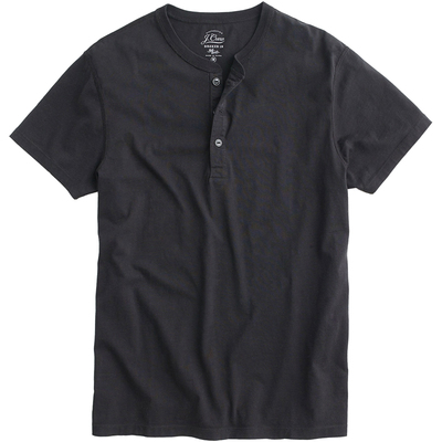 J.crew美式休闲夏季修身男士体恤纯色纯棉短袖亨利领T恤短袖Jcrew