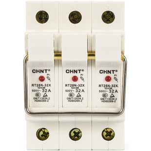 CHNT正泰熔断器R015保险丝座rt28n-32x/63带灯18快速底座安6 10 A