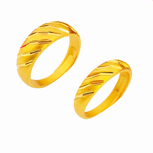 情侣沙金对戒欧币镀金假黄金流星雨满天星戒子男女结婚戒指不掉色